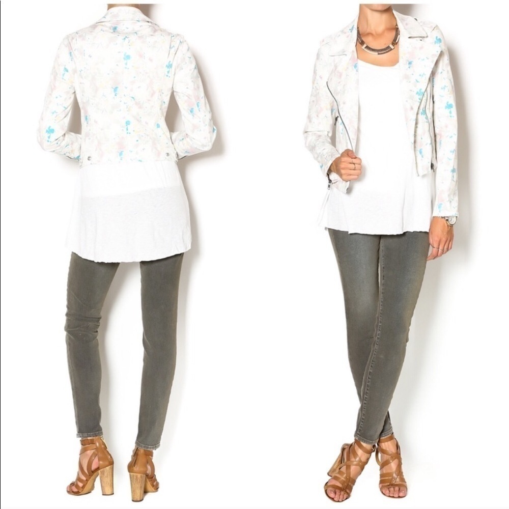 Sanctuary Whisper Floral Moto Jacket Small S